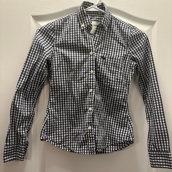 Abercrombie Kids Girl’s Small Button Down
Navy Blue/White Check - Picture 1 of 5